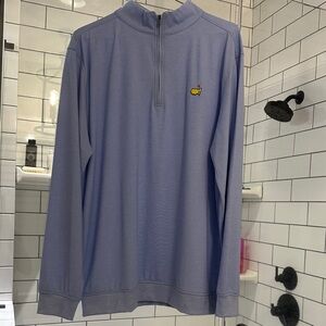Masters logo Men's Blue 3/4 Quarter-Zip long sleeve
